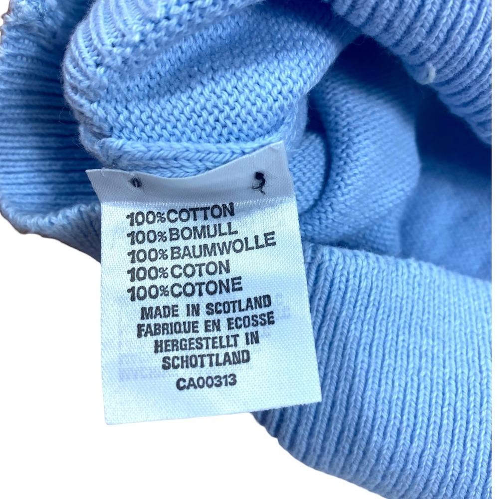 Vintage Titleist Pullover Sweater V-Neck Mens MED Blue Cotton Made in Scotland‎ - Picture 3 of 8